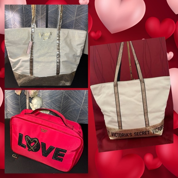 PINK Victoria's Secret Handbags - New Victoria Secrets Tote Bags and Makeup Case